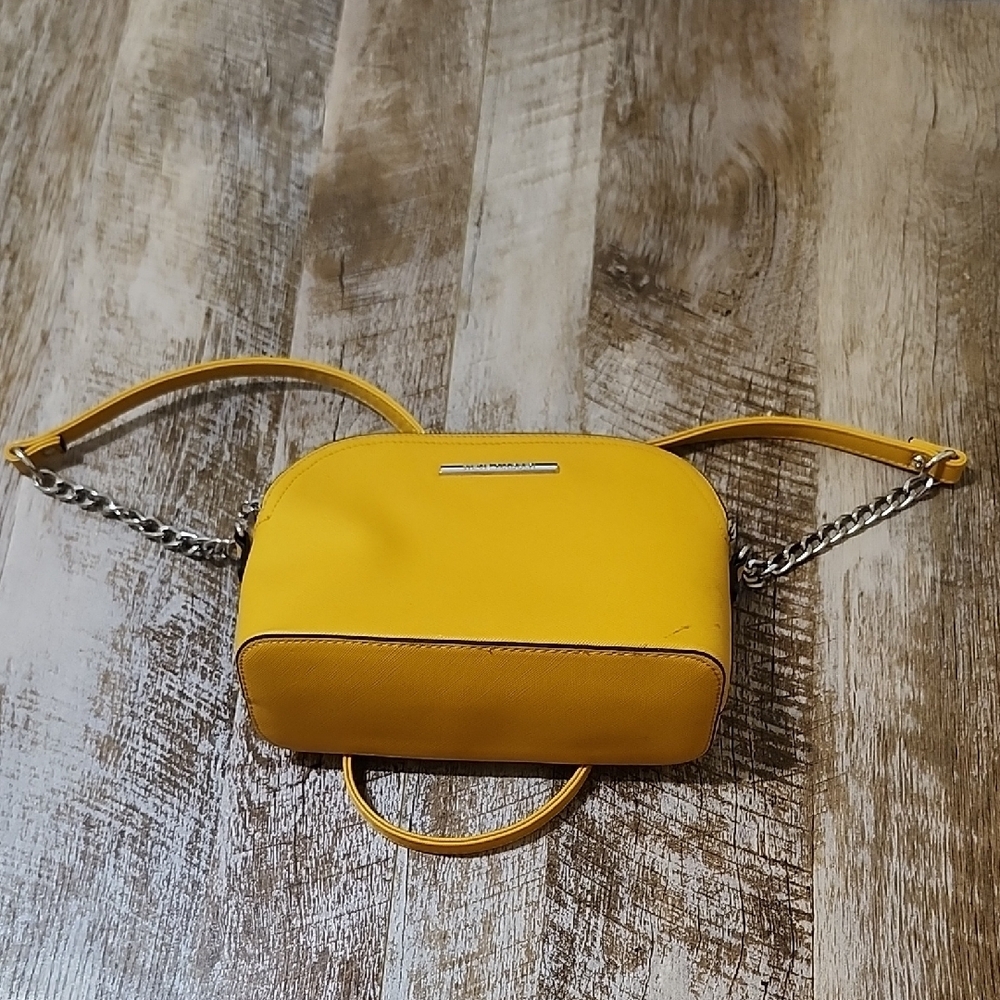 Steve Madden Yellow and Silver Crossbody Bag with Unique Wing Design